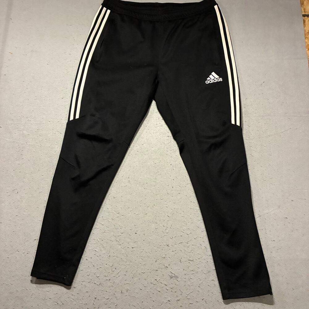 Adidas 3 Stripe Tapered Track Pants Men’s Large Black Tricot
